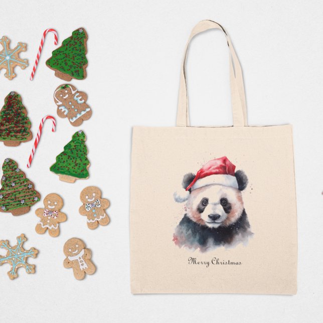 Tote Bag Panda de Noël, personnalisable (Créateur téléchargé)