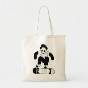 Tote Bag Panda faisant de la planche à roulettes