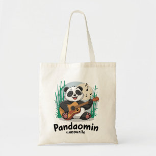 Tote Bag Panda jouer de la guitare - Panda musicale amusant