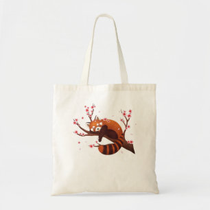 Tote Bag Panda rouge vintage Fleur de fleurs de cerisier ja