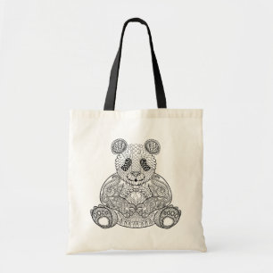 Tote Bag Panda tribal inspiré
