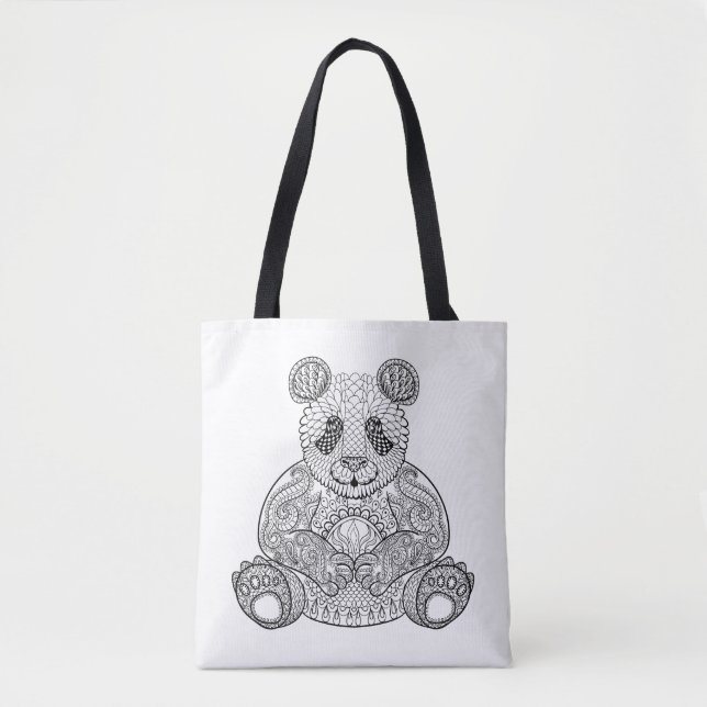Tote Bag Panda tribal inspiré 2 (Devant)