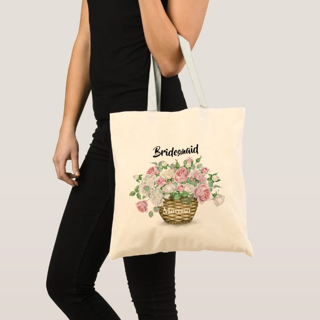 Tote Bag Panier de fleurs à l'aquarelle pour mariage de la  (Devant (produit))