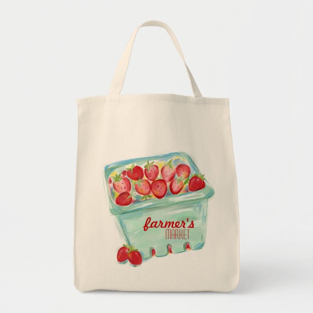 Tote Bag Panier de fraises Fourre-tout (Devant)