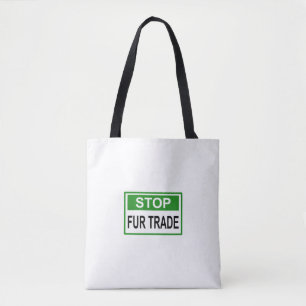 Tote Bag Panneau commercial Stop Fur vert