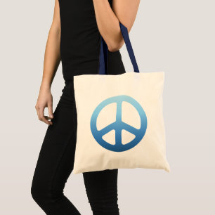 Tote Bag Panneau de paix Fade Bleue
