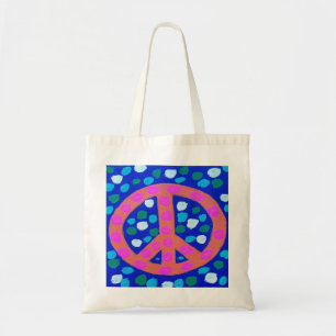 Tote Bag Panneau de Paix Orange bleu