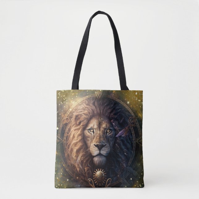Tote Bag Panneau Leo Zodiac Aquarelle Design (Devant)