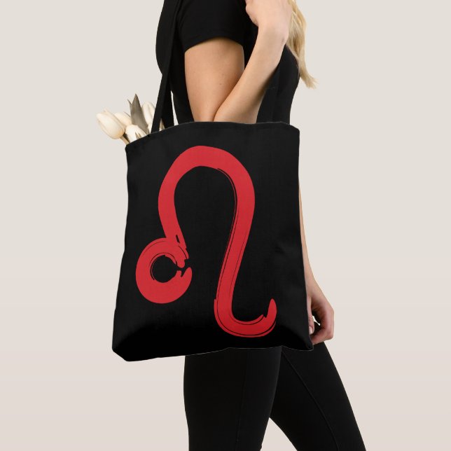 Tote Bag Panneau rouge LEO Zodiac Juillet Août Anniversaire (De près)