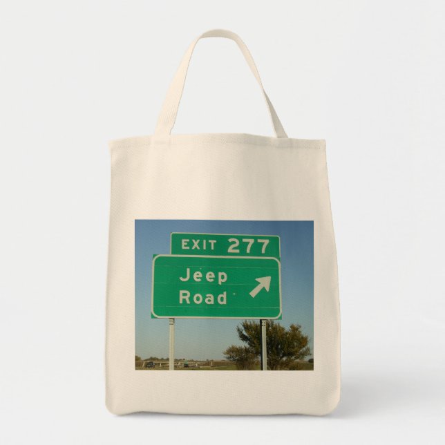 Tote Bag Panneau routier de jeep (Devant)