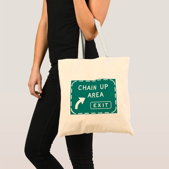 Tote Bag Panneau routier de la chaîne vers le haut (Créateur téléchargé)