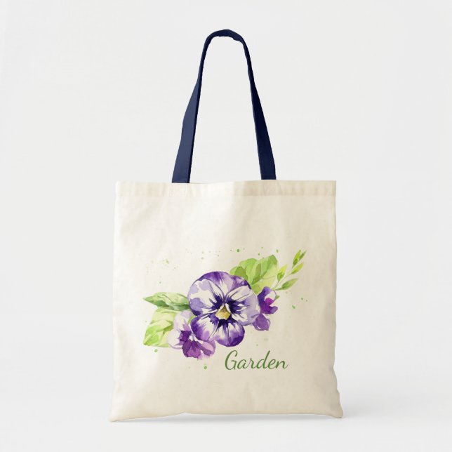 Tote Bag Pansy Floral (Devant)