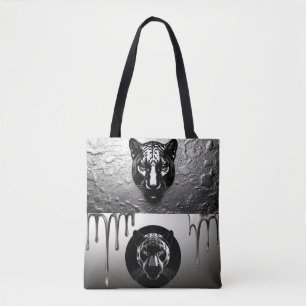 Tote Bag Panthère noire avec détails de gouttes d'eau 🐆