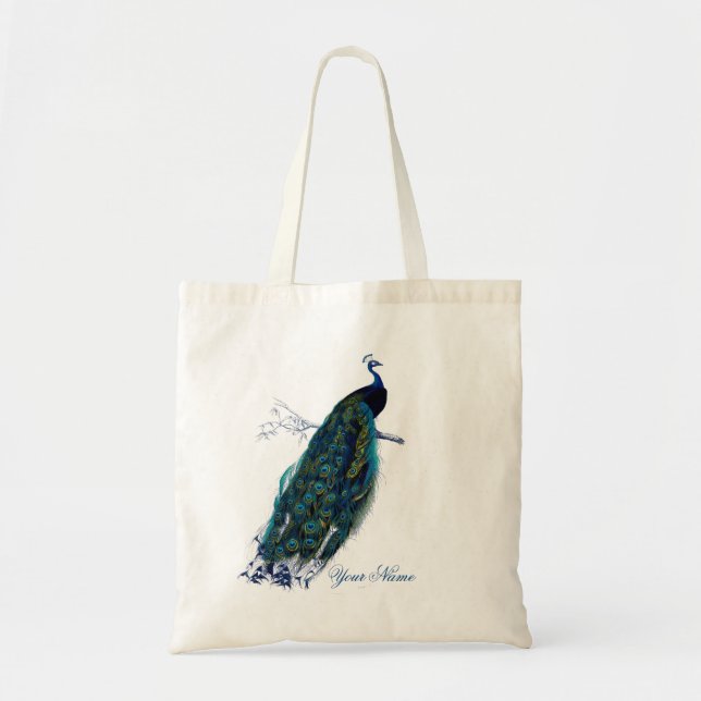 Tote Bag Paon vintage (Devant)