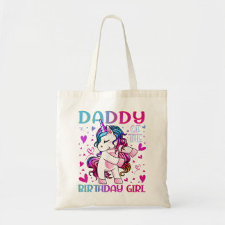 Tote Bag Papa de l'anniversaire fille Flossing Unicorn Papa