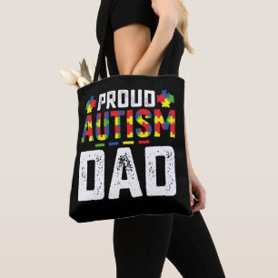 Tote Bag Papa fier de l'autisme Sensibilisation Famille aut