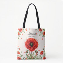 Papier aquarelle monogramme floral coquelicot roug