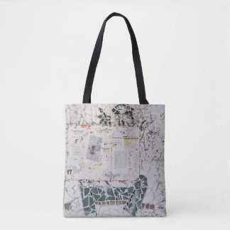 Tote Bag Papier d'imprimante blanc sur mur en béton blanc e