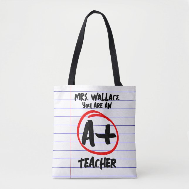 Tote Bag Papier doublé carnet A* A+ mode enseignant (Devant)