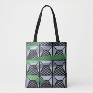 Tote Bag Papier peint noir, vert et noir