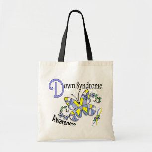 Tote Bag Papillon 2 syndrome de Down en verre souillé