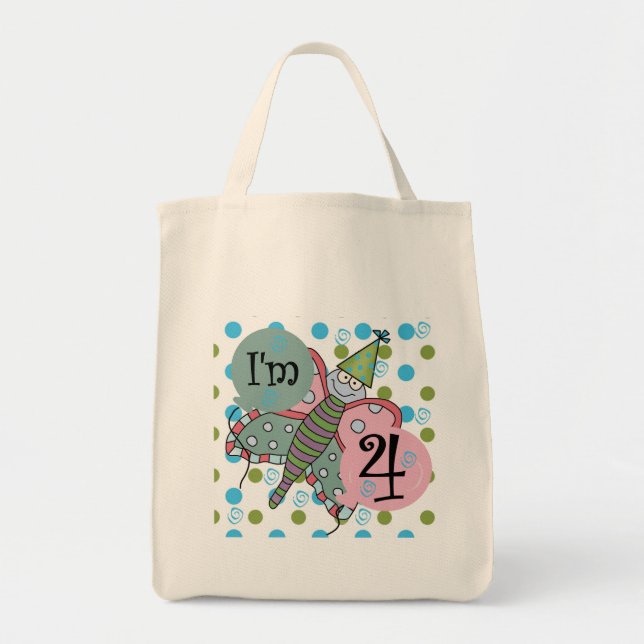 Tote Bag Papillon 4e anniversaire Tshirts et cadeaux (Devant)