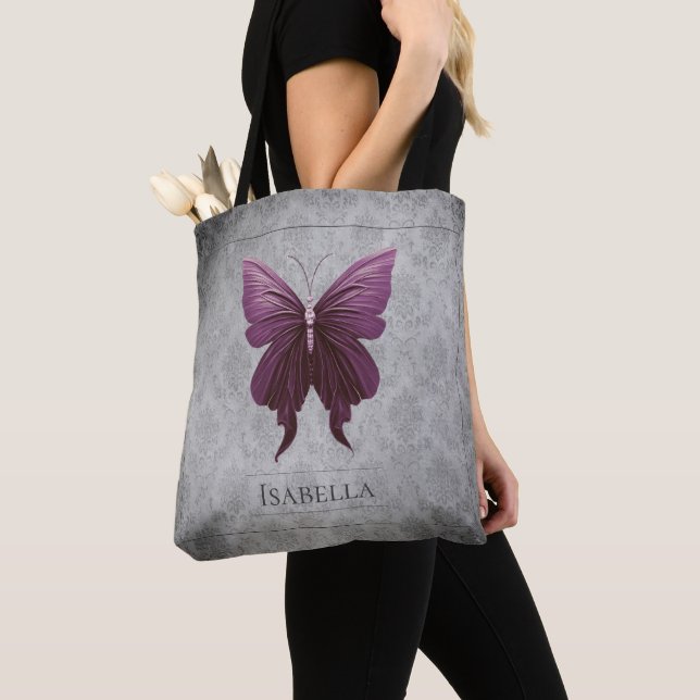 Tote Bag Papillon à bijoux Magenta (De près)