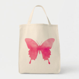 Tote Bag Papillon aquarelle - Fuchsia et Pastel Pink