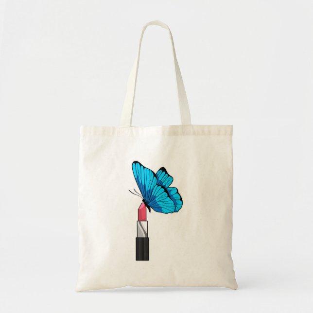 Tote Bag Papillon avec bâton à lèvres (Devant)