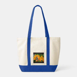 Tote Bag Papillon bleu avec Rhododendron tropical
