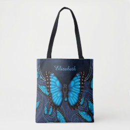Tote Bag Papillon bleu de Morpho personnalisé