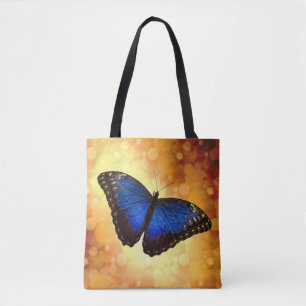 Tote Bag Papillon bleu Morpho sur Bokeh Gold