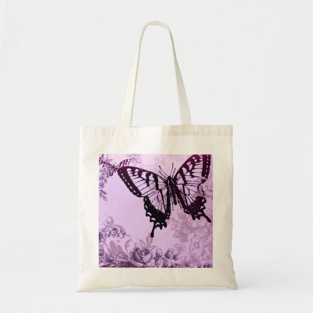 Tote Bag papillon botanique romantique (Devant)