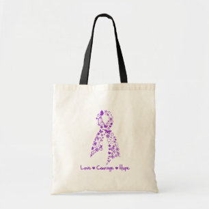 Tote Bag Papillon d'espoir de courage d'amour - Cancer