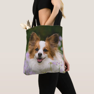 Tote Bag Papillon Dog Cute Romantic Potrait Photo