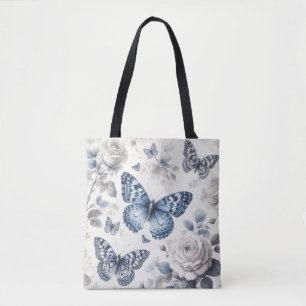 Tote Bag Papillon et rose