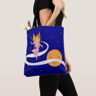Tote Bag papillon fille dans l'espace