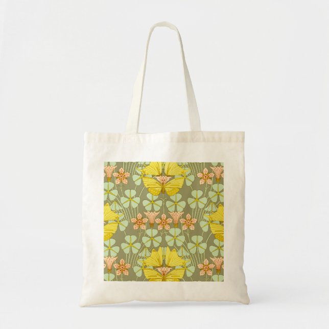 Tote Bag Papillon Floral Art Nouveau (Devant)