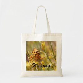 Tote Bag Papillon jaune avec nom personnalisé