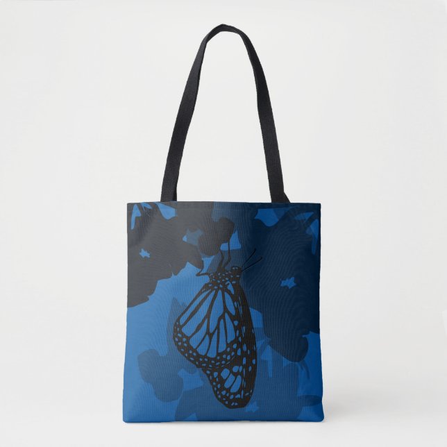 Tote Bag Papillon Monarque bleu Fourre-tout (Devant)