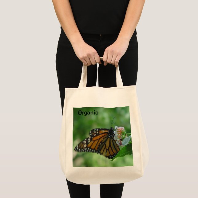 Tote Bag Papillon monarque rose Fleur biologique (Devant (produit))