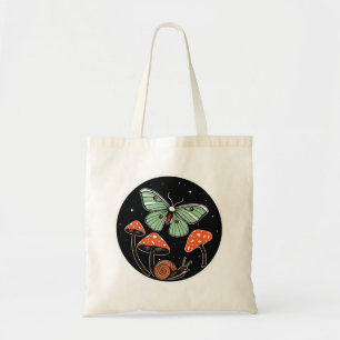 Tote Bag Papillon Mystique avec Champignons et Escargot
