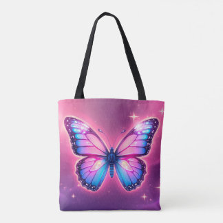 Tote Bag Papillon néon rétro Fourre-tout