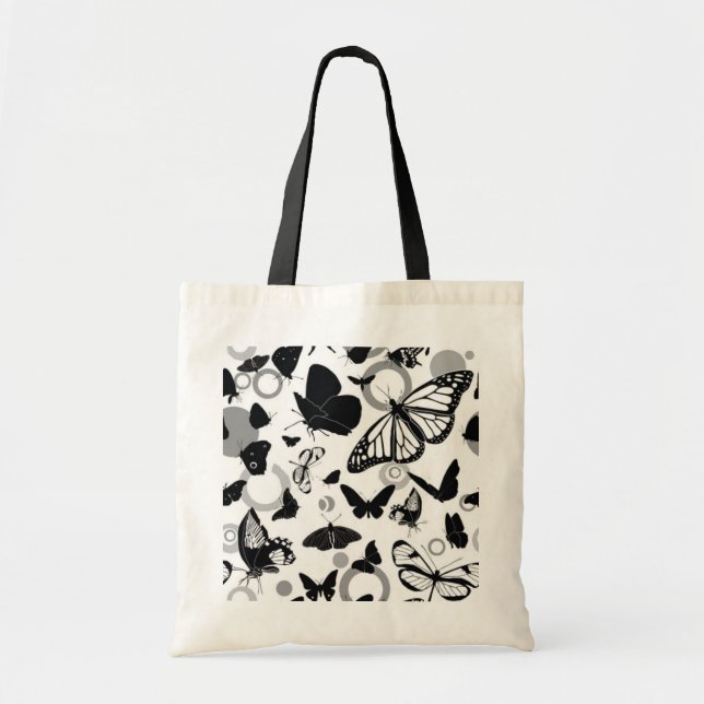 Tote Bag Papillon noir et blanc (Devant)