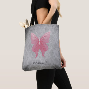 Tote Bag Papillon rose bijoux