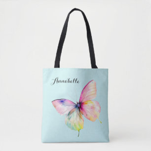 Tote Bag Papillon rose délicat dans les couleurs pastel arc