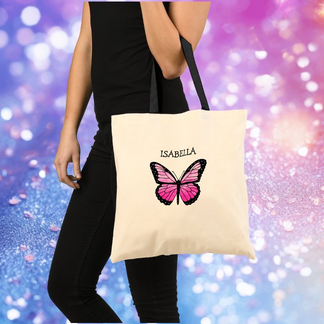 Tote Bag Papillon rose personnalisé (Créateur téléchargé)