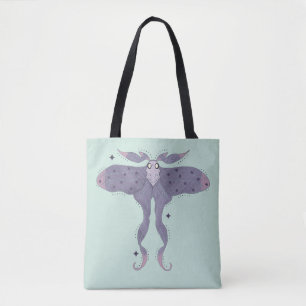 Tote Bag Papillon Violet Fantaisiste avec Étincelles d'Étoi