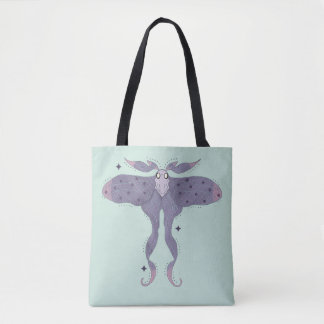 Tote Bag Papillon Violet Fantaisiste avec Étincelles d'Étoi