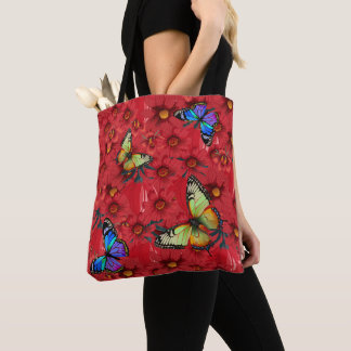 Tote Bag Papillons arc-en-ciel personnalisés